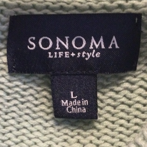 Sonoma green/blue v-neck sweater with matching sweater tank underneath - Picture 3 of 5